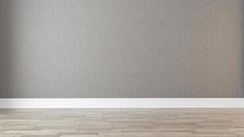 Minimalist empty room with wallpaper covered wall 3d rendering photo