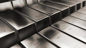 Realistic platinum ingots abstract background for finance 3d rendering photo