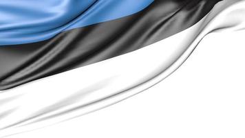 Estonia Flag Isolated on White Background, 3d Illustration photo