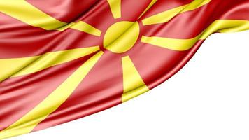 bandera de macedonia aislado sobre fondo blanco, ilustración 3d foto