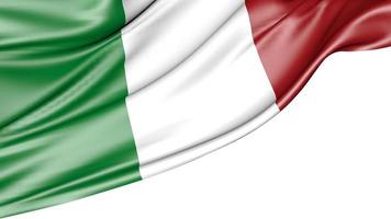 bandera de italia aislada sobre fondo blanco, ilustración 3d foto