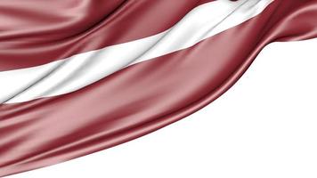 Letonia bandera aislado sobre fondo blanco, ilustración 3d foto