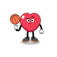ilustración de amor como jugador de baloncesto vector