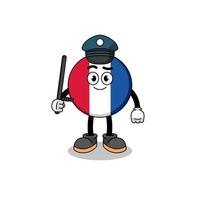 Cartoon Illustration of france flag police vector