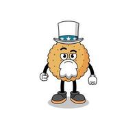 Illustration of biscuit round cartoon with i want you gesture vector