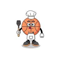 ilustración de mascota del chef de baloncesto