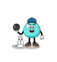 Mascot of water as a bowling player vector