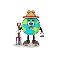 Cartoon mascot of earth farmer vector