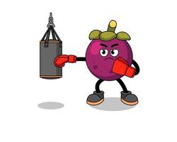 ilustración de boxeador de mangostán vector
