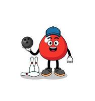 Mascot of blood as a bowling player vector