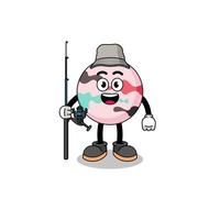 Mascot Illustration of bath bomb fisherman vector