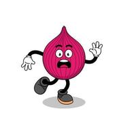 slipping onion red mascot illustration vector