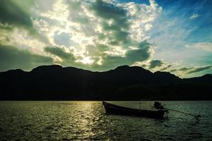 landscape  sky  with Small Fishing Boats in Thailand photo