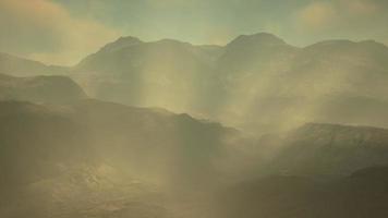 landscape panoramic view desert with rocky mountains photo