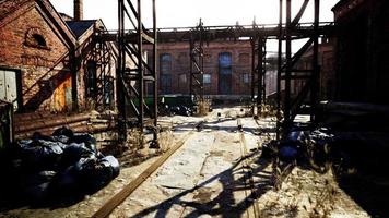 Old abandoned industrial buildings at factory photo