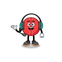 Mascot Illustration of cricket ball as a customer services vector