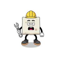 Character Illustration of tofu with 404 error vector