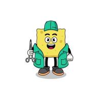 Illustration of sponge mascot as a surgeon vector