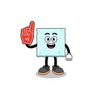Cartoon mascot of sugar cube number 1 fans vector