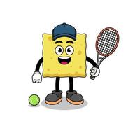 sponge illustration as a tennis player vector