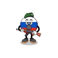 caricatura de personaje de la bandera de rusia como fuerza especial vector