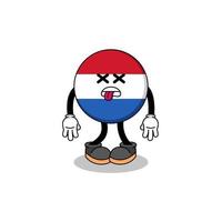 netherlands flag mascot illustration is dead vector