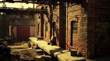 frightening abandoned factory at night photo