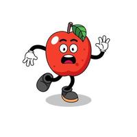 ilustración de mascota de manzana deslizante vector