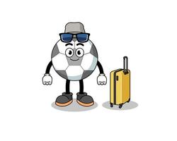 soccer ball mascot doing vacation vector