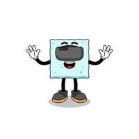 Illustration of sugar cube with a vr headset vector