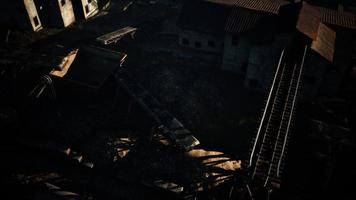 Aerial view of old abandoned mine photo