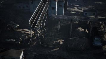 Aerial view of old abandoned mine photo