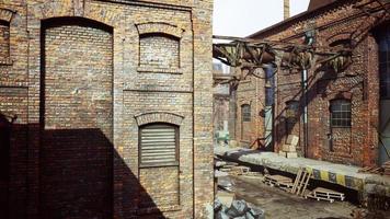 Old abandoned industrial buildings at factory photo