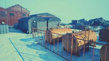 Aerial view of antarctic Station in Antarctica photo