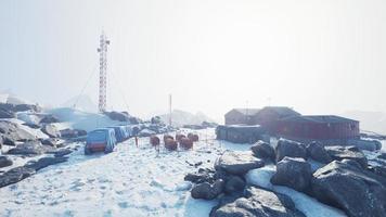 View of old antarctic base at South Pole Station in Antarctica photo