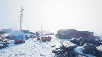 Aerial view of antarctic Station in Antarctica photo