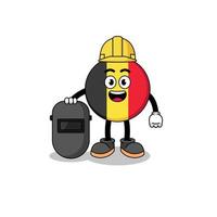 Mascot of belgium flag as a welder vector