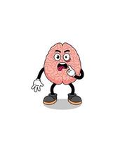 Character Illustration of brain with tongue sticking out vector