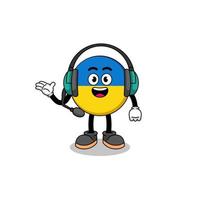 Mascot Illustration of ukraine flag as a customer services vector