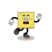 slipping sponge mascot illustration vector