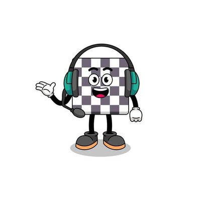 Mascot Illustration of chessboard as a customer services