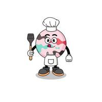 ilustración de la mascota del chef de la bomba de baño vector