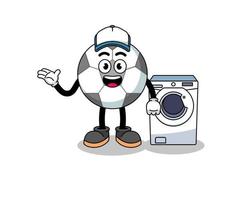 soccer ball illustration as a laundry man vector