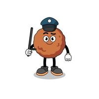 Cartoon Illustration of meatball police vector