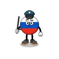 Cartoon Illustration of russia flag police vector