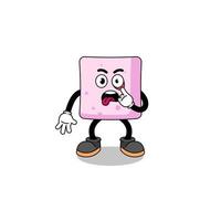 Character Illustration of marshmallow with tongue sticking out vector