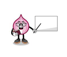 Mascot cartoon of sliced onion teacher vector