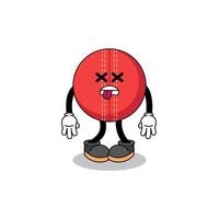 cricket ball mascot illustration is dead vector