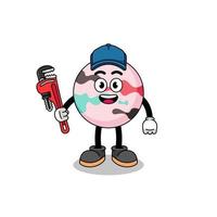 bath bomb illustration cartoon as a plumber vector