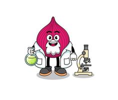 Mascot of onion red as a scientist vector